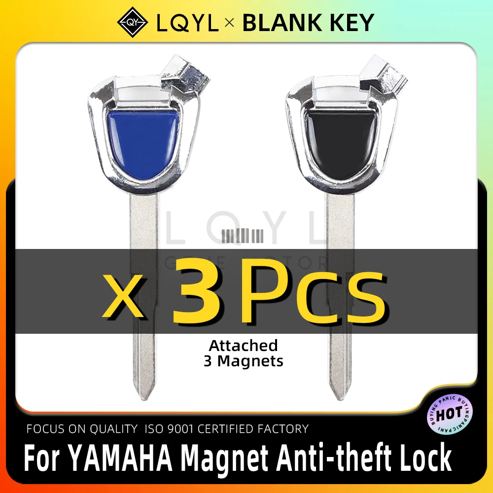 

LQYL 3 PcsBlank Key Motorcycle Left Right Groove Magnetic Keys For YAMAHA Magnet Anti-theft Lock Aurora Third Generation Lh125T