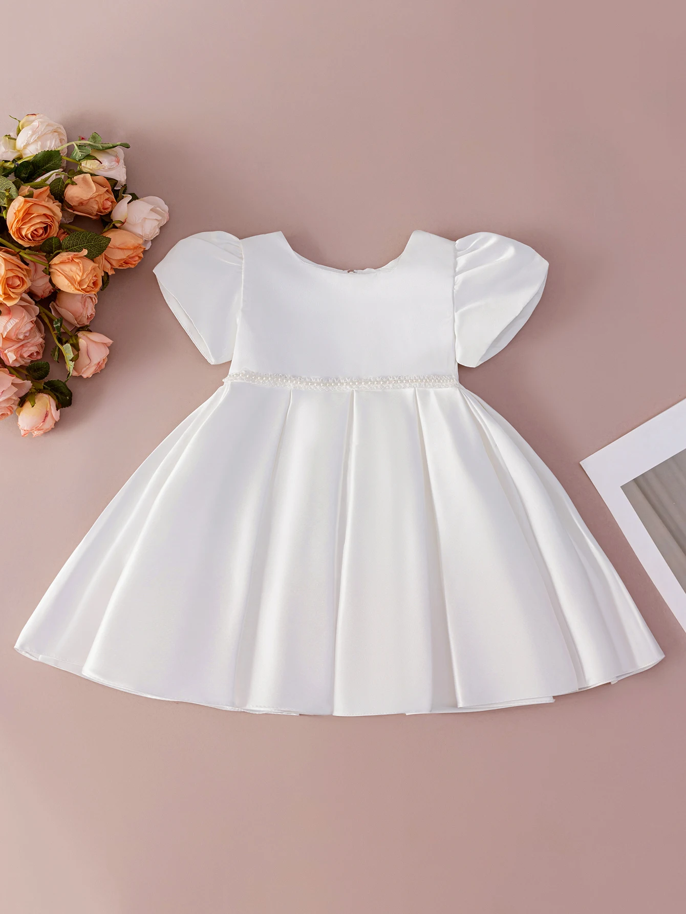 0-2 Years Old Girl Baby Fashion Birthday Party Dress White Tulle Baptism Dress Infant Dress
