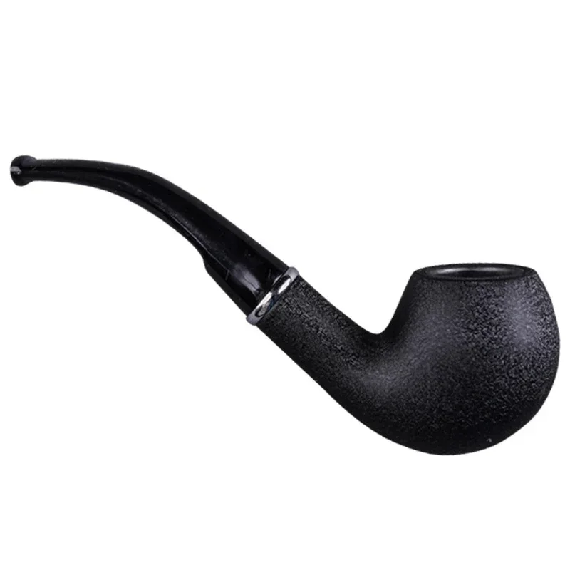 Tubo retrô preto fosco para homens, antiquado, durável tubo de filtro de resina, tubos curvo de baquelite