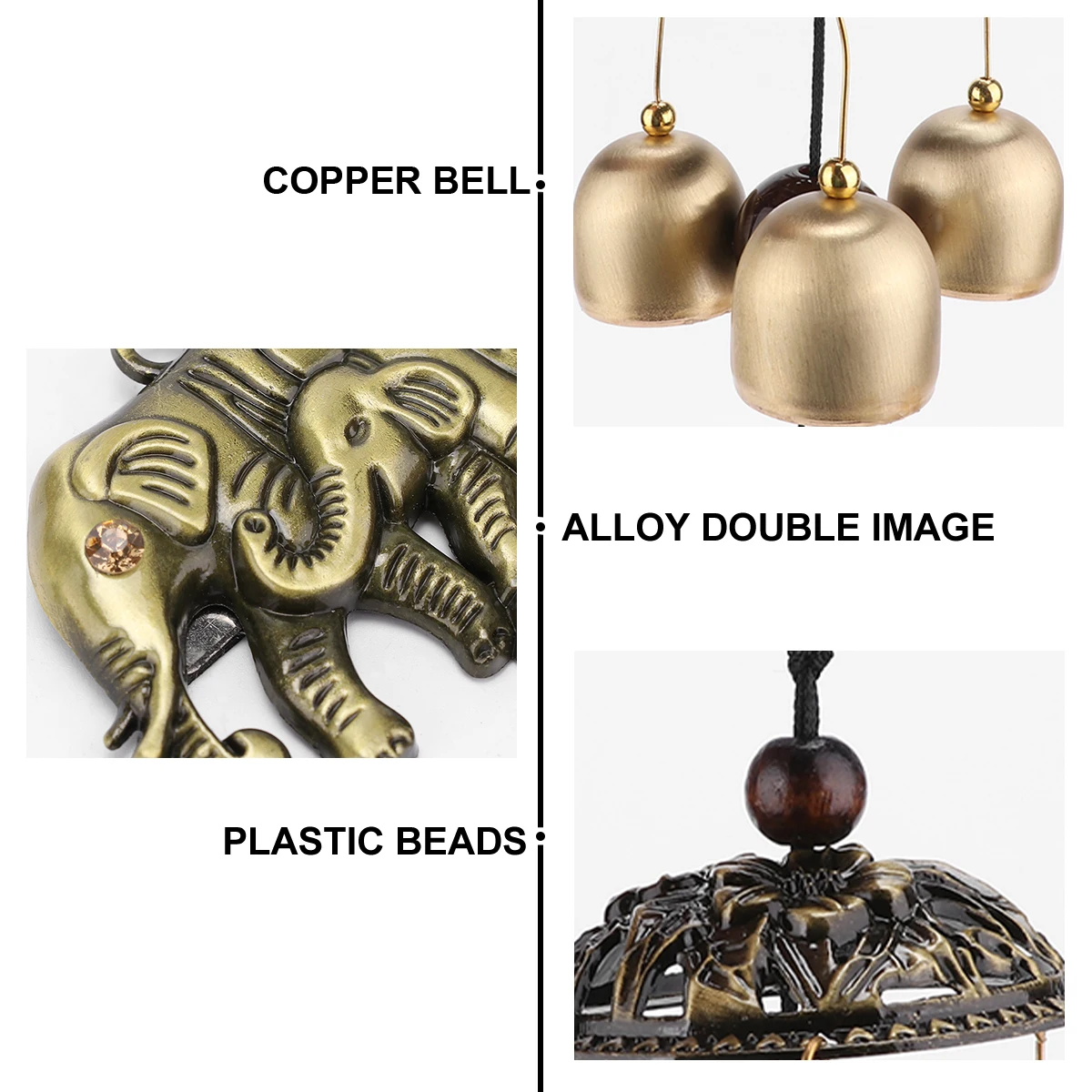 

1pc Metal Doorbell Wind Chime Durable Double Home Office Decor Magnetic Animal Hangings Outdoor Ornaments