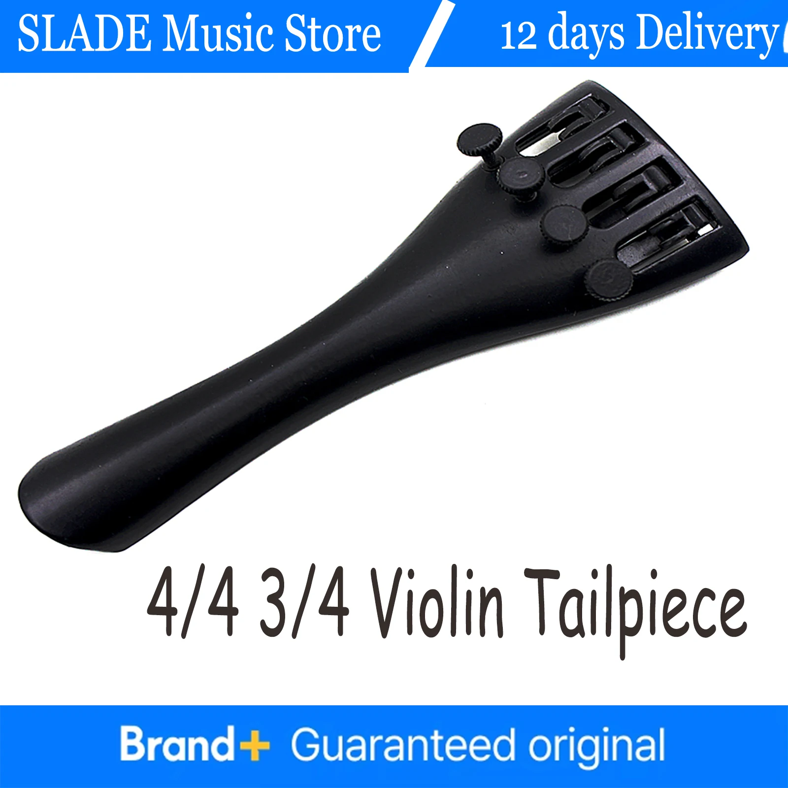 Violin Tailpiece Kit 3/4 4/4 Inch Aluminum Alloy Tailpiece 4 Fine Tuners&Tail Rope Set for Fiddle Violin for Stringed Instrument