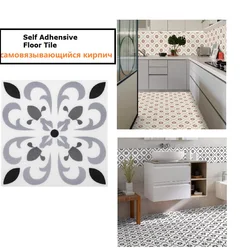 Self Adhensive Floor Sticker Art Tile Waterproof Home Decor Kitchen Bathroom Office Showroom DIY Decal