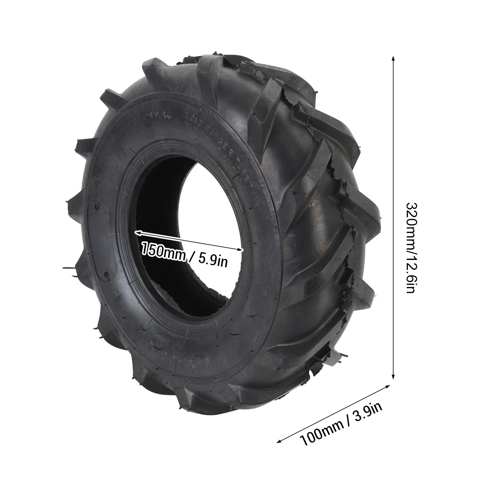 13x5.00-6 Tubeless Tire Long Lifespan Antislip 6 Inch Tubeless Tire Explosion Proof for Snow Blower Thrower for Lawn Tractor