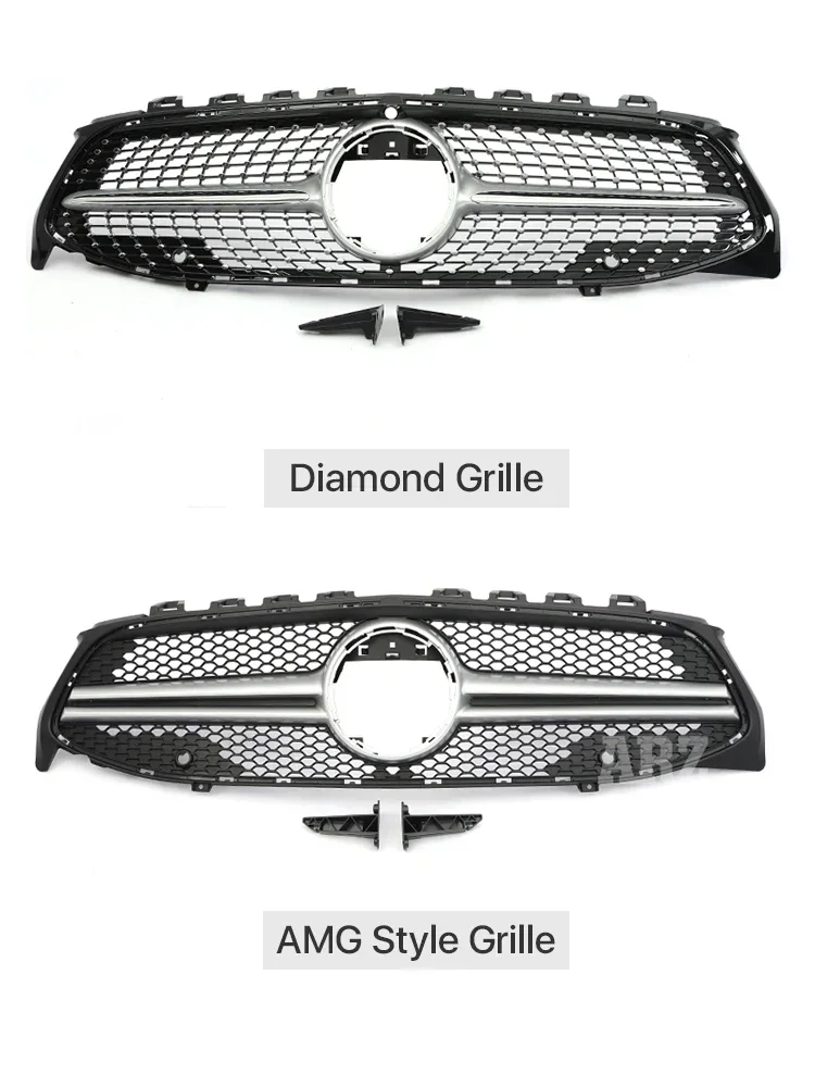 For Benz CLA W118 C118 X118 Front Bumper Panamericana Diamond AMG GT Grille CLA180 200 250 CLA45 35 2019-2023 Car Accessories