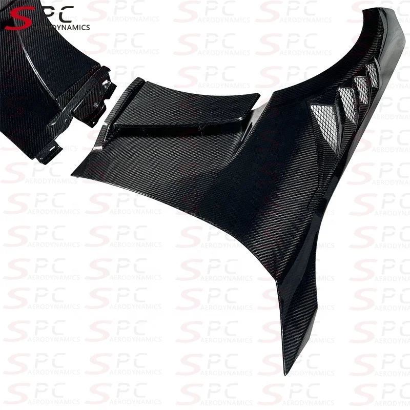 SPC M2 واقي الطين الأمامي من ألياف الكربون الجافة لسيارات BMW G87 Prepreg من ألياف الكربون بفتحات تهوية لسيارات BMW M2 G87 طقم هيكل الجناح الأمامي