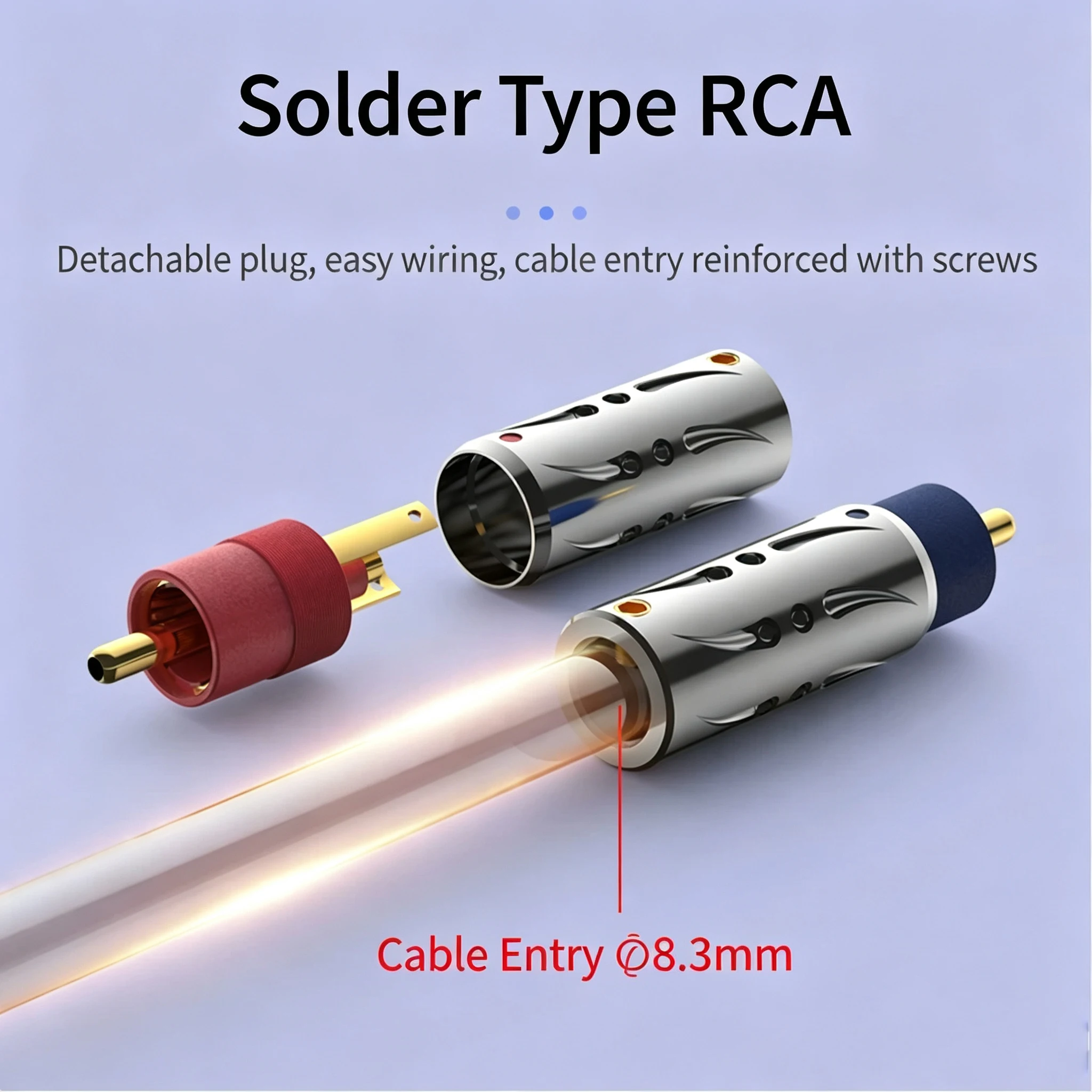 Viborg VR105G/S Pure Red Copper Gold plated RCA Plug non-magnetic Audio Connector