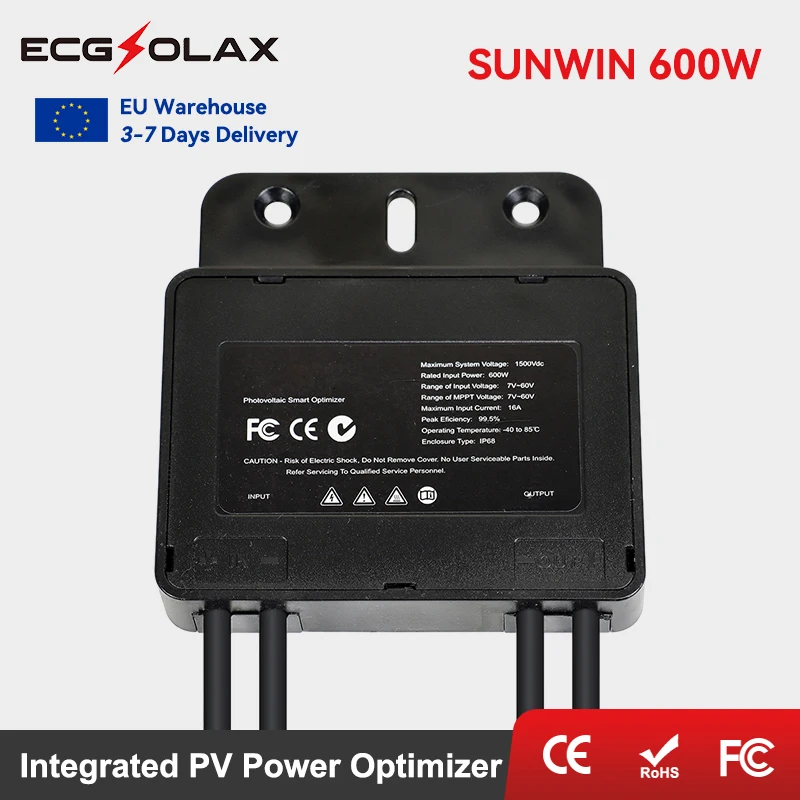 ECGSOLAX Solar PV Power Optimizer 600W Power Optimizer Solar 7-60V Input External Optimizer For Solar Panel Voltage-Limiting