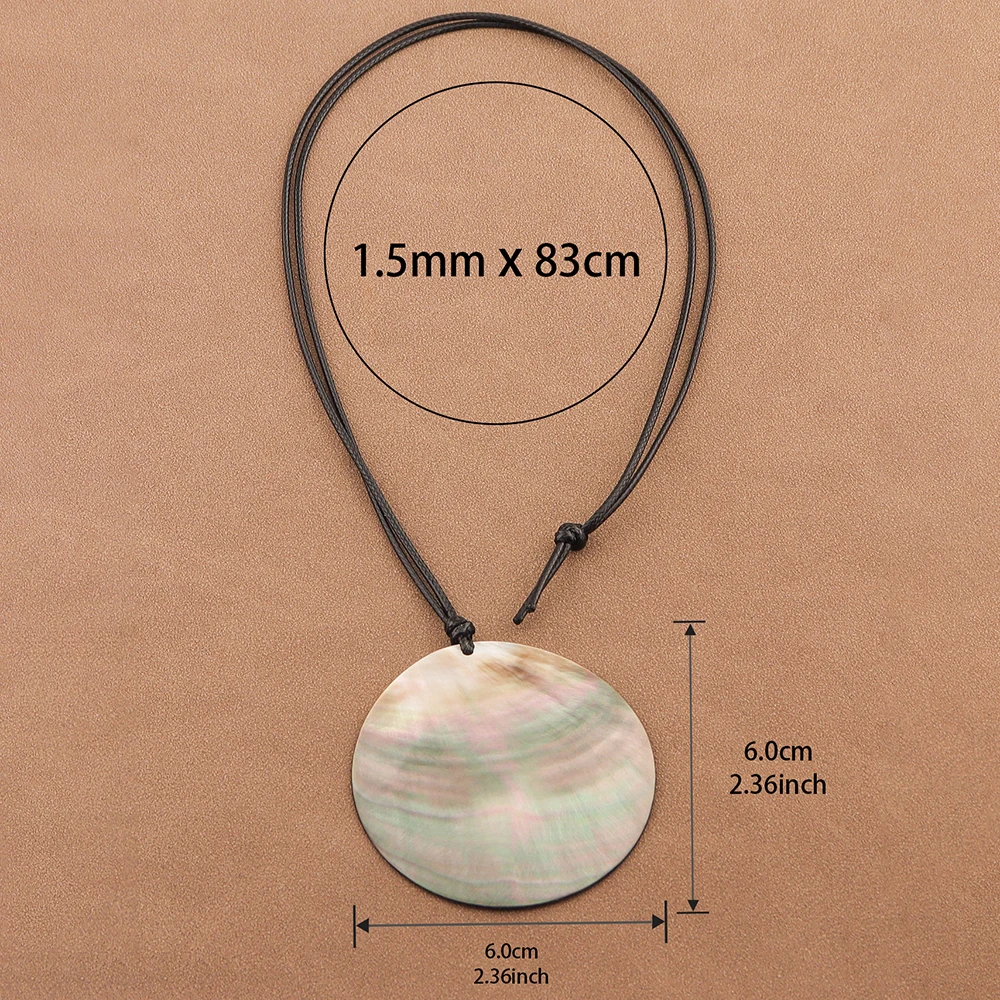 1pc Minimalist Personalized Hollowed Out Flower/Square/Shell Pendant On Lucky Long Wax Rope Sweater Chain Necklace Jewelry Gifts