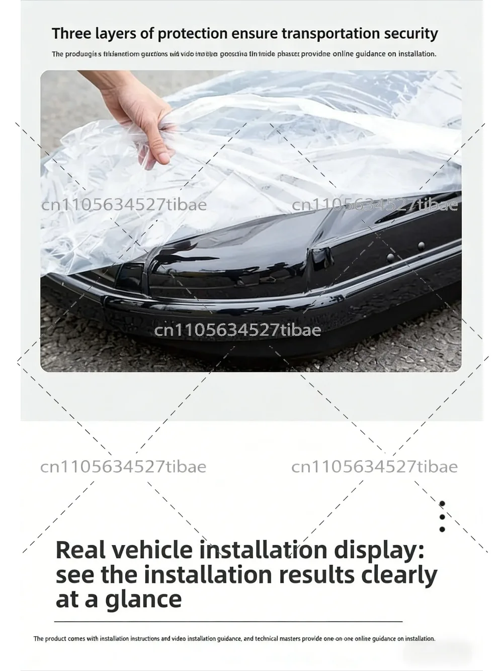 Ultra-Thin Large Capacity SUV Car Roof Travel Box Universal Roof Cargo Storage Luggage Box with Cross Bars