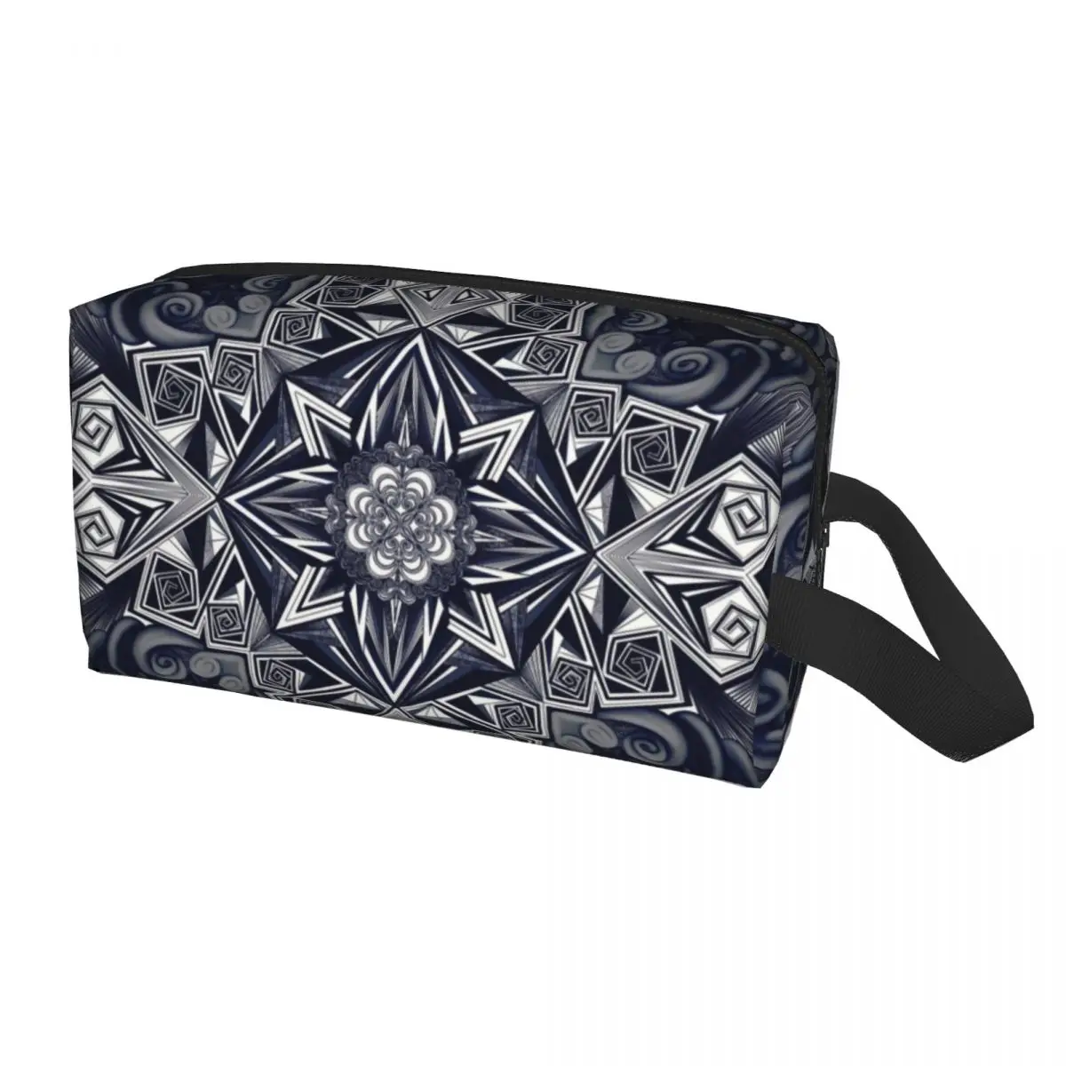 

Black Fire Mandala Cosmetic Bag Women Kawaii Big Capacity Boho Makeup Case Beauty Storage Toiletry Bags