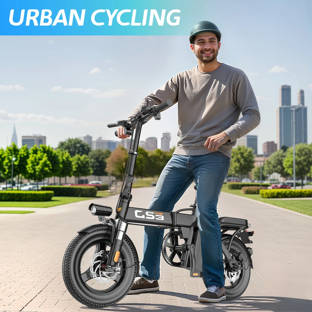 SUPER GS3 - Vélo électrique pour adultes - Moteur 250W - Batterie 48V 15Ah - 32 km/h - Pneus 14'' - Léger et pliable
