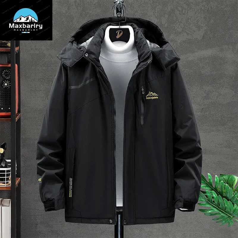 

Winter Men's Jacket Thickened Windproof And Rainproof Fleece Cotton Men's Jacket Outdoor Casual Size L-9XL Men's Clothing