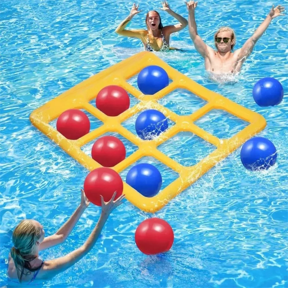 

6/10 Balls Inflatable Pool Toy Set with Inflator Pump Portable Pool Party Decorations Boosts Coordination Skills Bright Color