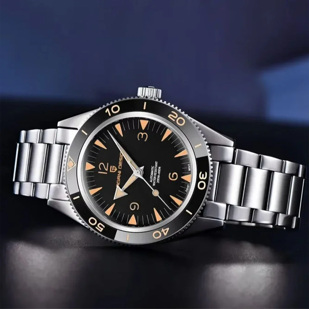 2025 Neue PAGANI DESIGN Herren-Mechanische NH35-Uhr zahlt Hommage an den Edelstahl Luxus Ys005 Saphir Wasserdicht 20 bar