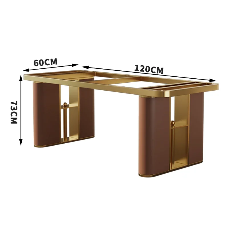 FF light luxury high-end table leg bracket stainless steel leather marble luxury stone rock slab dining table
