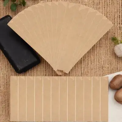 50Pcs Kraft Paper Disposable Chopsticks Sleeves Cutlery Wrapping Bags Portable Tableware Holders for Takeout Picnic