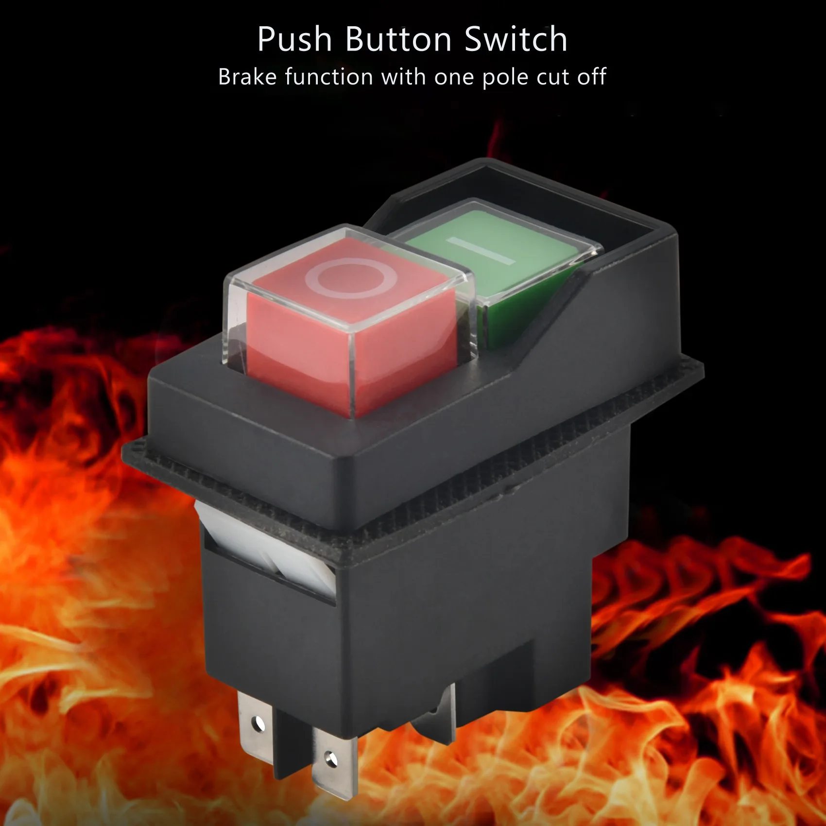 Waterproof Electromagnetic Push Button Switch 5 Pins KJD17 220-240V Coil Magnetic Safety Switches