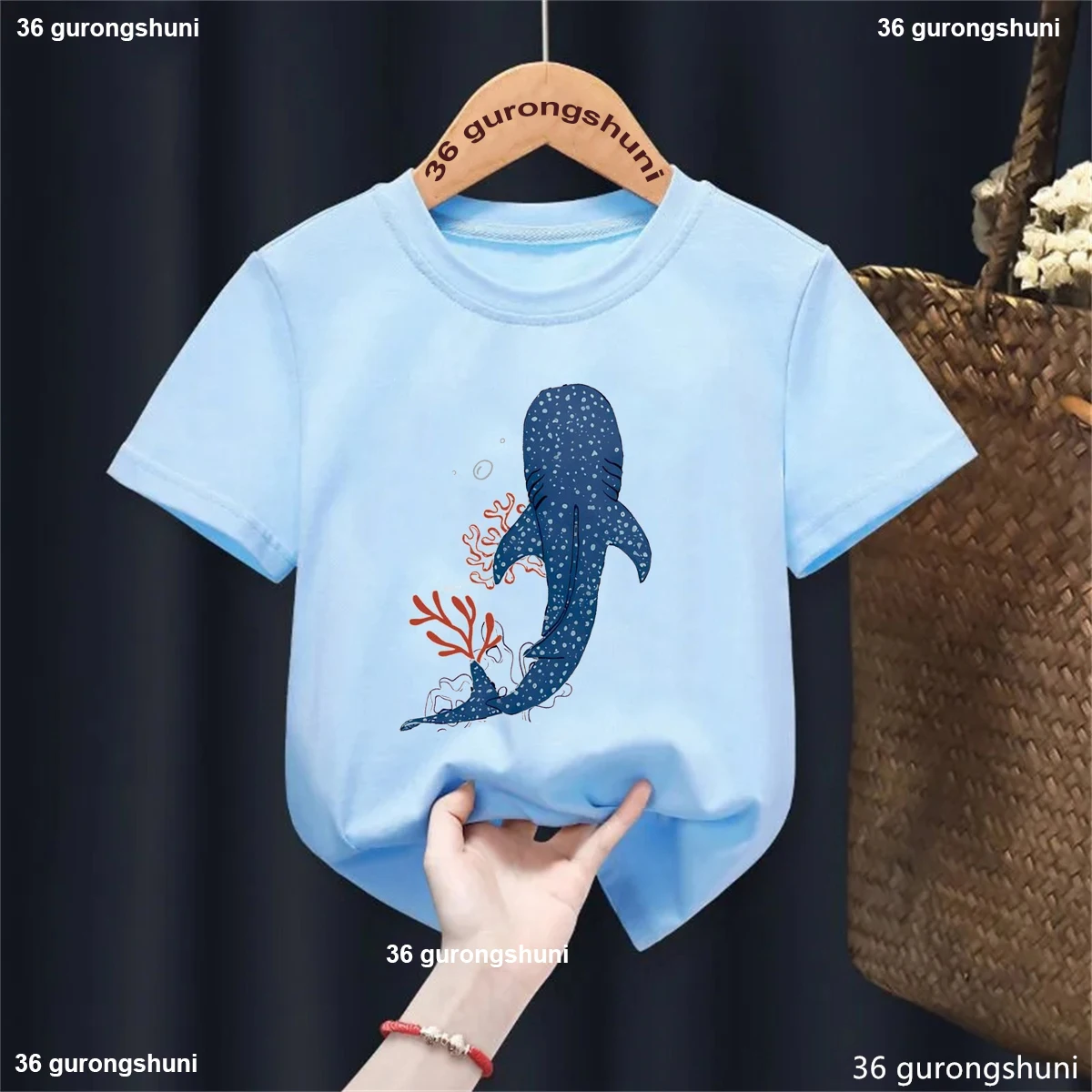 

Dolphin Printed T Shirt Girls/Boys Kawaii Kids Clothes Save The Dolphins Summer Short Sleeve Tshirt Fashion Solid T-Shirt