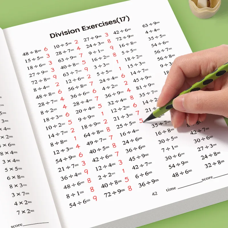 Ćwiczenia z mnożenia i dzielenia, szkolenia specjalistyczne z matematyki, zeszyt ćwiczeń z matematyki, zabawki edukacyjne dla najmłodszych