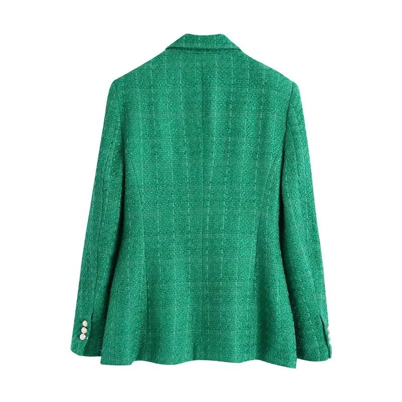 

Y2K Faion Текстурированный свободный женский костюм с двойной пуговицей Jaet CleanFit Sle Long Sve средней длины однотонный