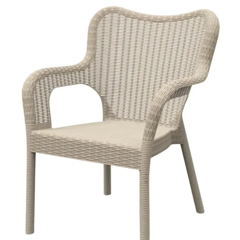 Modern White Outdoor Garden Chair with Armrests