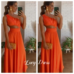 Vestidos de Noche elegantes para mujer, vestido de lujo para boda, ceremonia de graduación, hombros inclinados, fiesta, dama de honor, vestido largo personalizado