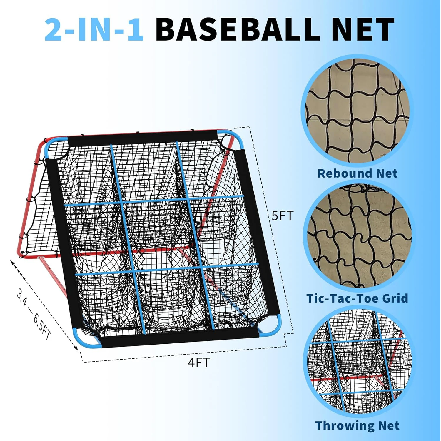 12-Angle Baseball Pitching Net 3
