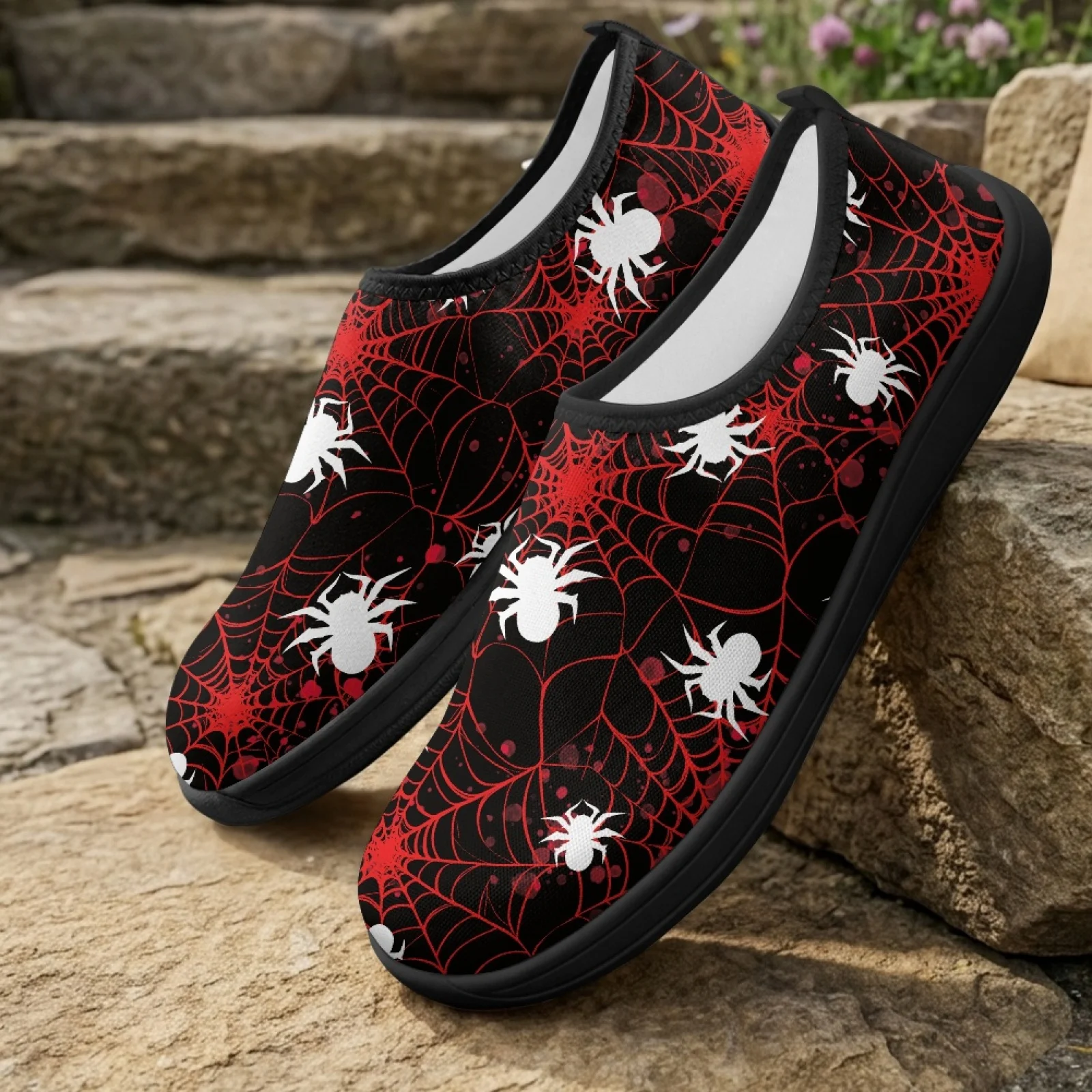 PENSTROLL Mens Slip on Athletic Shoes Featuring Spider Web, Polyester & EVA Casual Sneakers for All Season Running and Driving