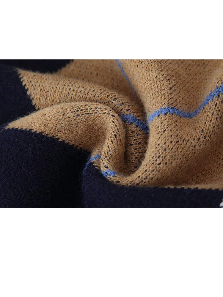 

HH женский осенний универсальный ромбовидный узор с круглым вырезом и длинными рукавами, внутренний свитер, женский повседневный пуловер в уличном стиле, свитер