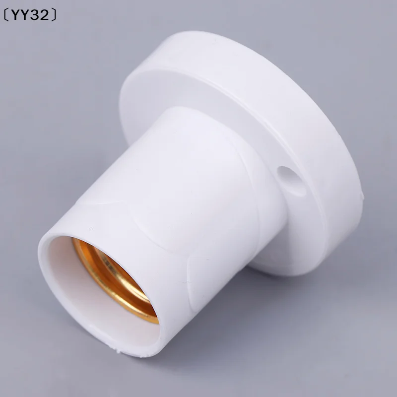 1pcs Rotatable Straight Oblique E27 Lamp Holder 10A Flat Screw Led Lighting Bulb Head Base 230V White〔YY32〕