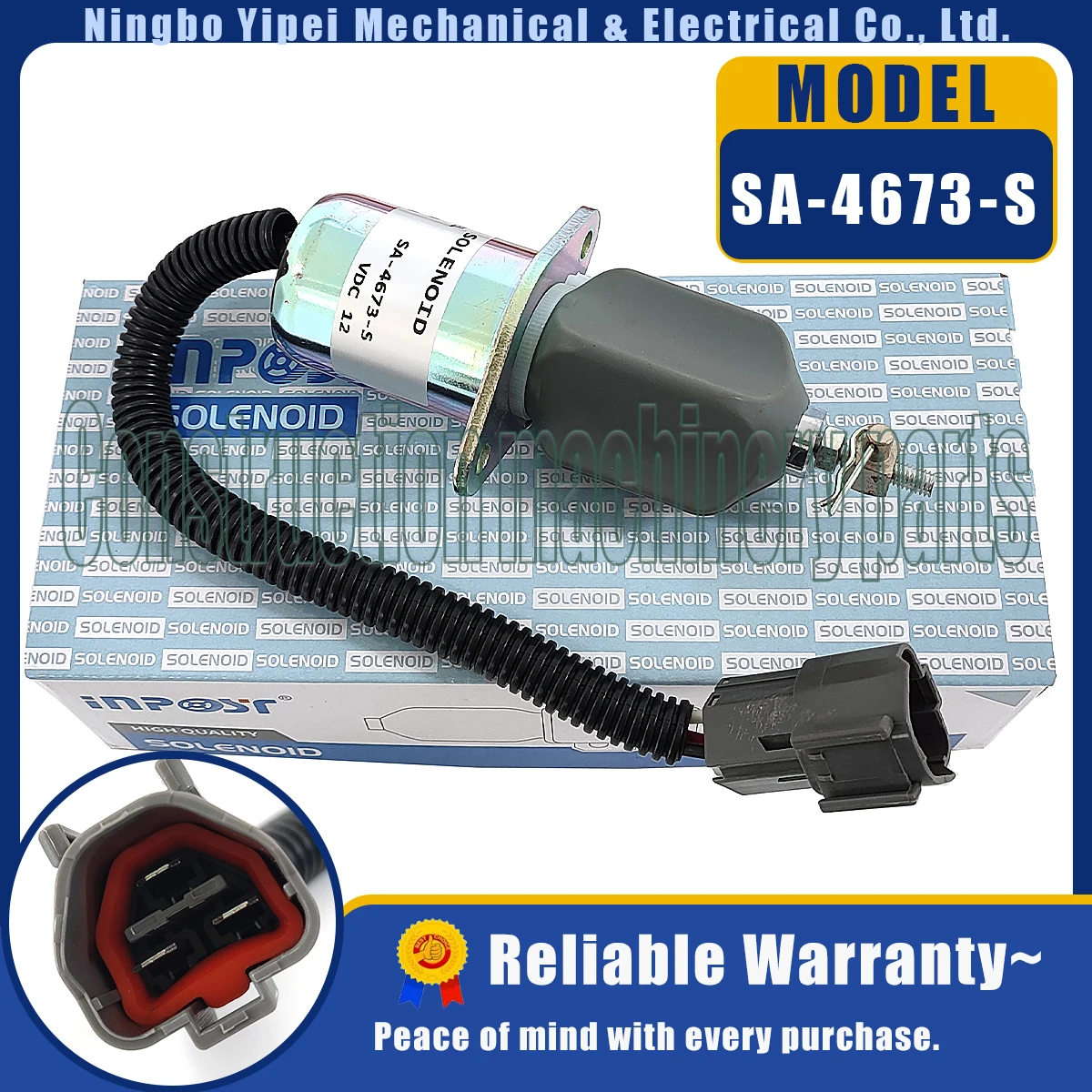 12V SA-4673-S Fuel Stop Solenoid For Woodward Yanmar 4NTE94 SA-4673-S 1751ES-12A3UC12B1S