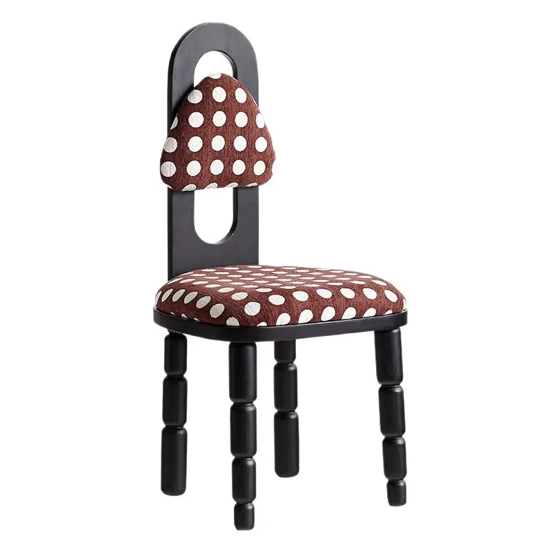 

French retro style solid wood dining chair household simple modern back chair