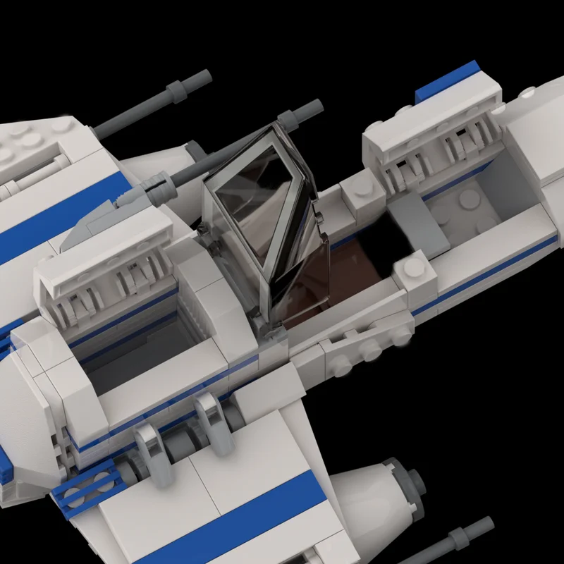 187 elementów Star Battle MOC E-Wing (wersja Chibi) Klocki konstrukcyjne Zabawka edukacyjna dla dzieci Rozwój kreatywności DIY Prezent urodzinowy