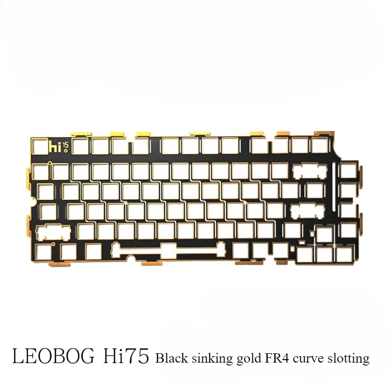 Leobog Hi75 Keyboard Slotted Positioning Plate FR4 Customized Black Core Immersion Gold  Mechanical Keyboard Positioning Plate