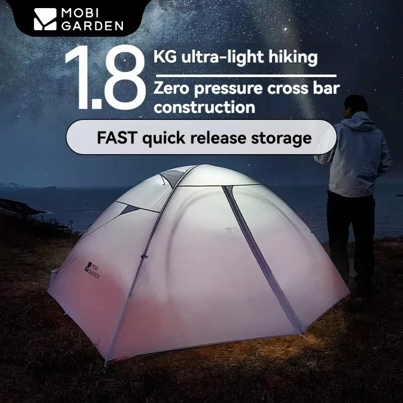 

Mu Gao Di Tent Outdoor Camping Rainproof and Windproof Single/Double Person Ultra Light Double Layer Hiking Portable and Easy to