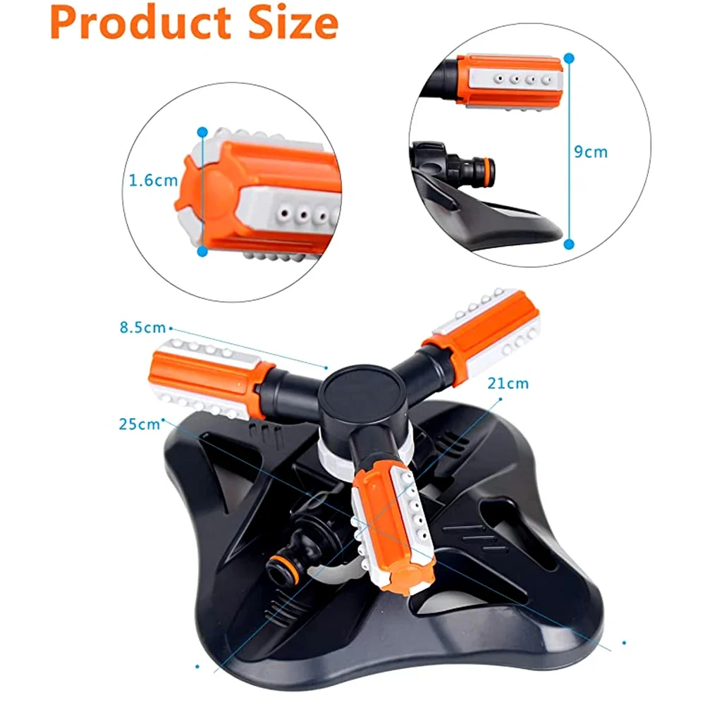 Arroseur automatique de jardin et de pelouse, rotation triangulaire, résistant à 360 degrés, accessoires de système d'irrigation de pelouse