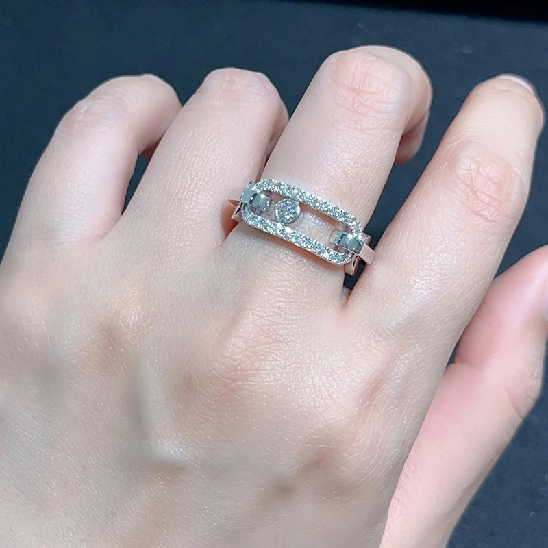 MXK модные французские ювелирные изделия S925 серебро классическое кольцо слайд MOVE изысканные женские элитные роскошные аксессуары вечерние подарок на праздник MXK модные французские ювелирные изделия S925 серебро классическое кольцо слайд MOVE изысканные женские элитные роскошные аксессуары вечерние подарок на праздник