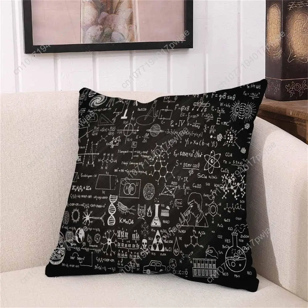 Husandy Throw Pillow Covers Education Science Formulas On Chalkboard Math Schematic Physics Pillow Case 18x18 Inch Cushion Cover