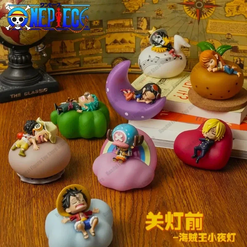 Anime One Piece Blind Box Series Night Light Toys Luffy Zoro Nami Sanji Chopper Figures Sweet Dream Led Mystery Box Ornament Toy