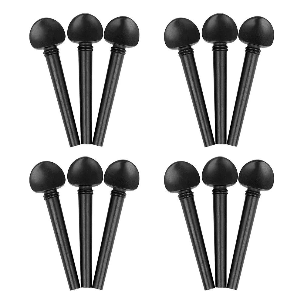 

12 Pcs Oud Pegs Useful Tuning Sturdy Musical Instrument for Ebony Durable Replacement Accessories Black Premium