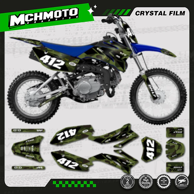 

MCHMFG мотоциклетная графика фоновая наклейка наборы наклеек для YAMAHA TTR110 2008 2009 2010-2021 номер имя на заказ