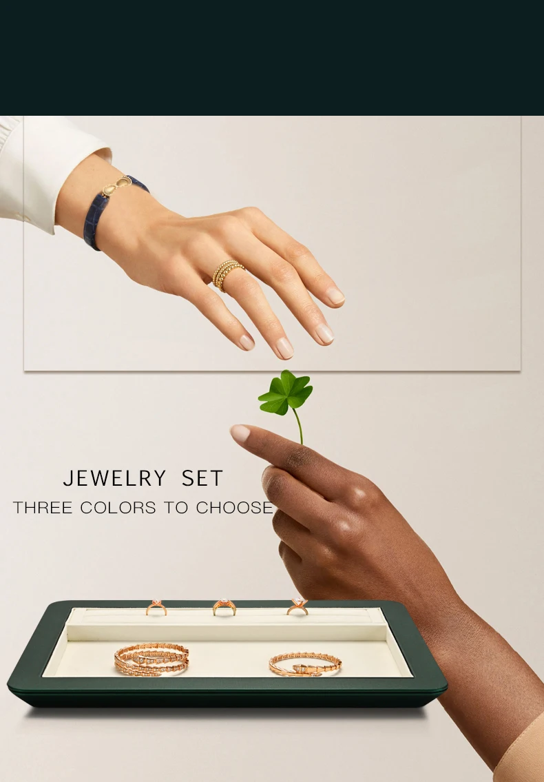 Oirlv Schmucktablett, Premium-Organizer für Ringe, Ohrringe und Armbänder, elegantes weiches Futter, perfekt für die Präsentation und Aufbewahrung von Schmuck – Detail 1