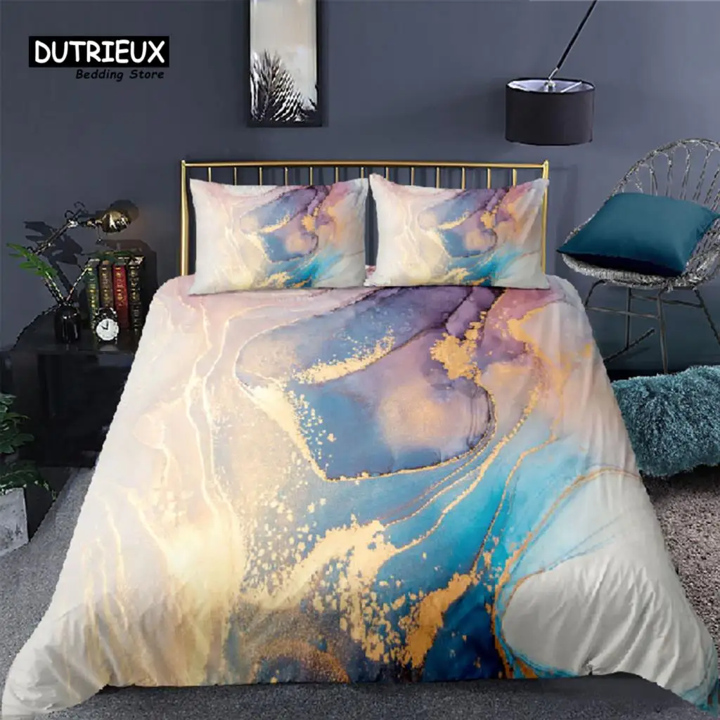 

Luxury 3D Marble Print Home Living Comfortable Duvet Cover Pillowcase Kid Bedding Set Queen and King EU/US/AU/UK Size