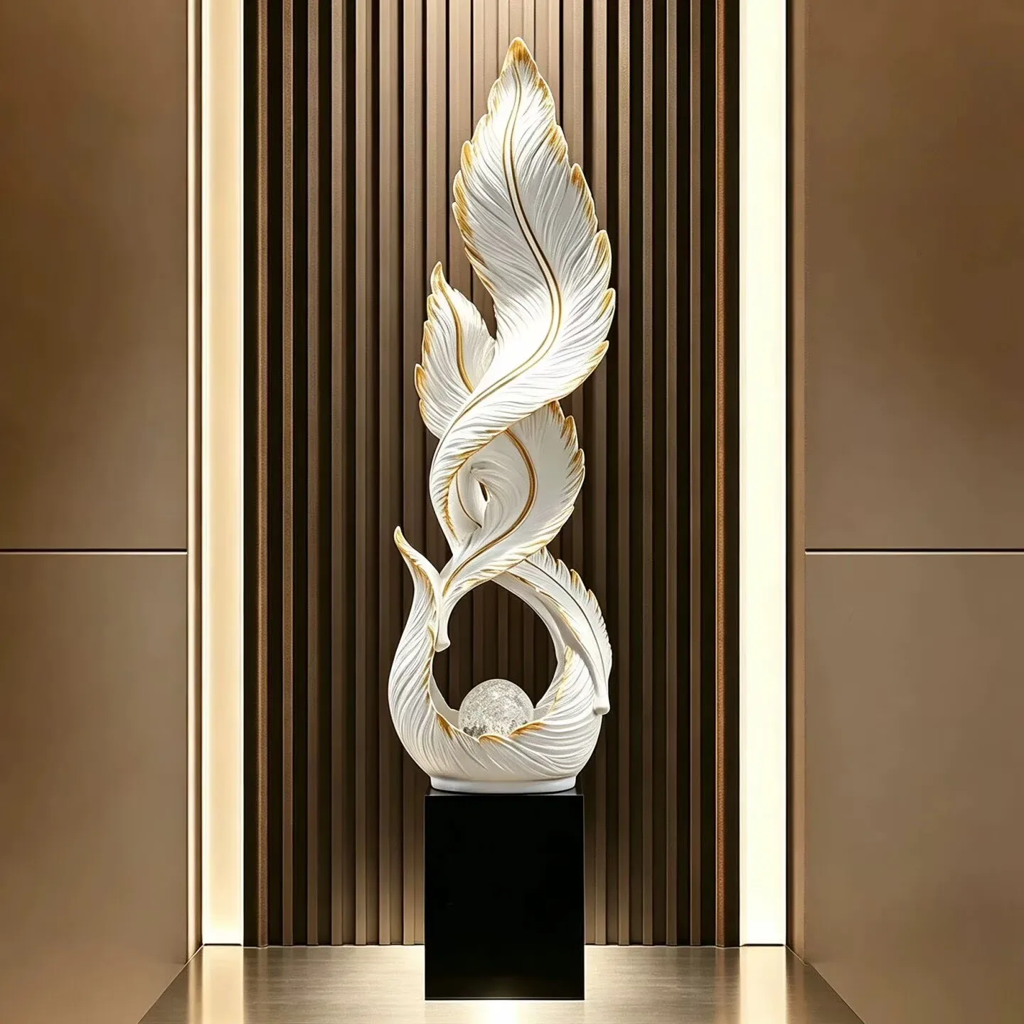 Room decorations feather ornaments luxury living rooms entrance doors foyer cabinets niches vertical artistic ornaments