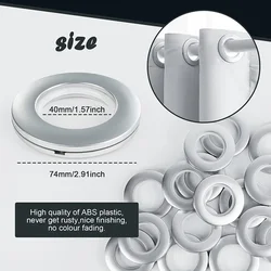 16pcs Plastic Eyelet Rings Curtains Drapery Slide Rings Round Grommets for Windows Grommet Kit Sewing Eyelet