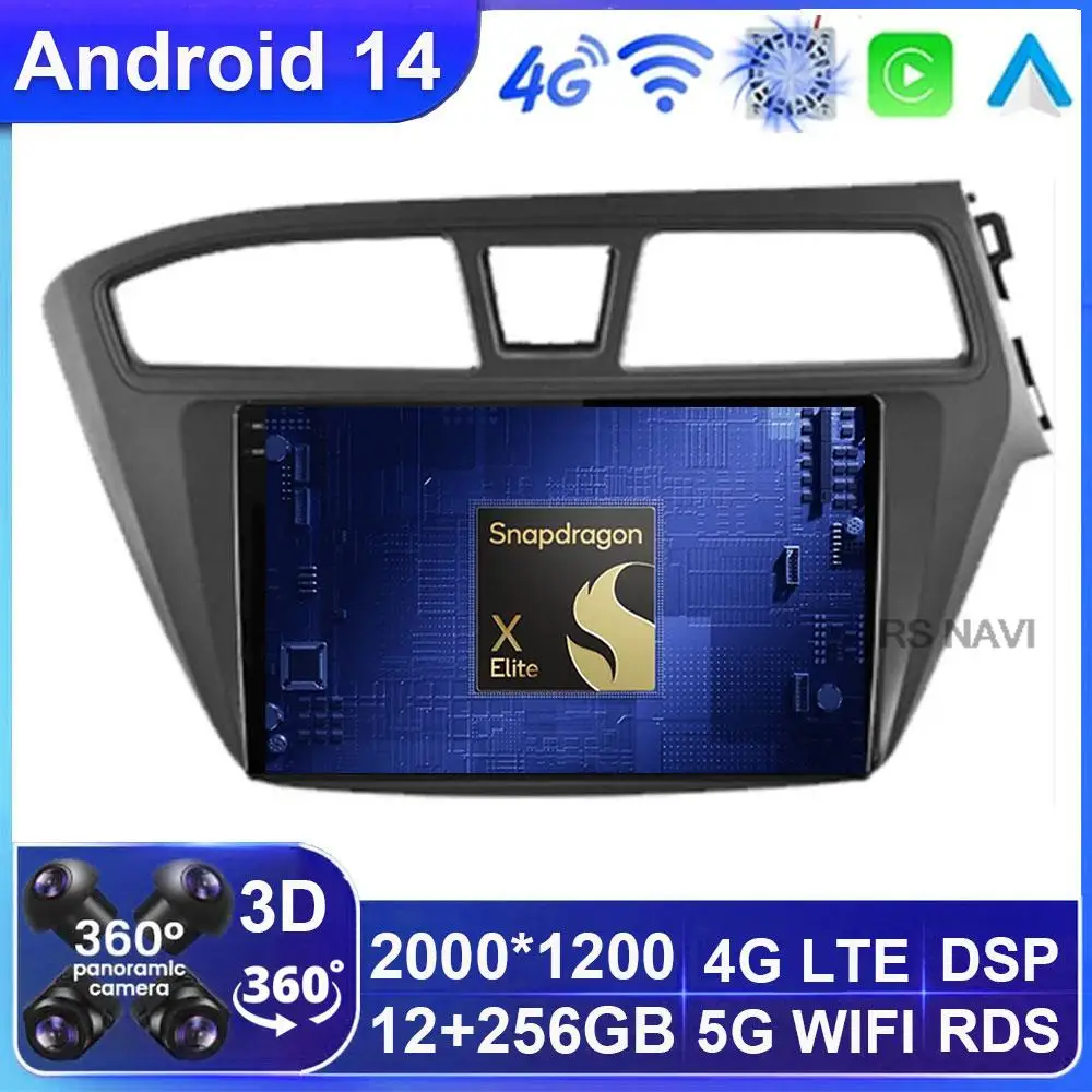 

Android 14 For Hyundai I20 2015 2016 2017 2018 Car Radio Video Multimedia Navigation GPS Player No 2din Head Unit Stereo Auto BT