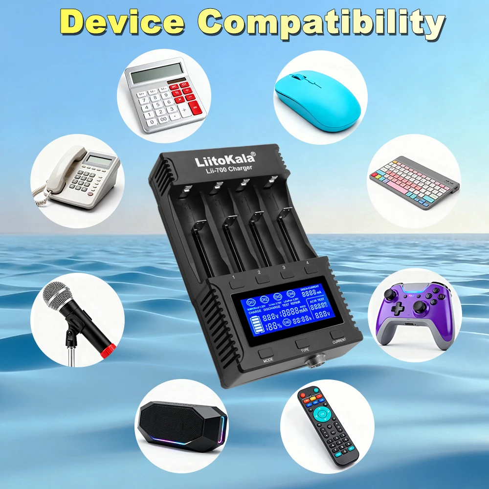 Зарядное устройство Liitokala lii-700 3,7 В/1,2 В 18650/26650/16340/18500 Зарядное устройство с экраном
