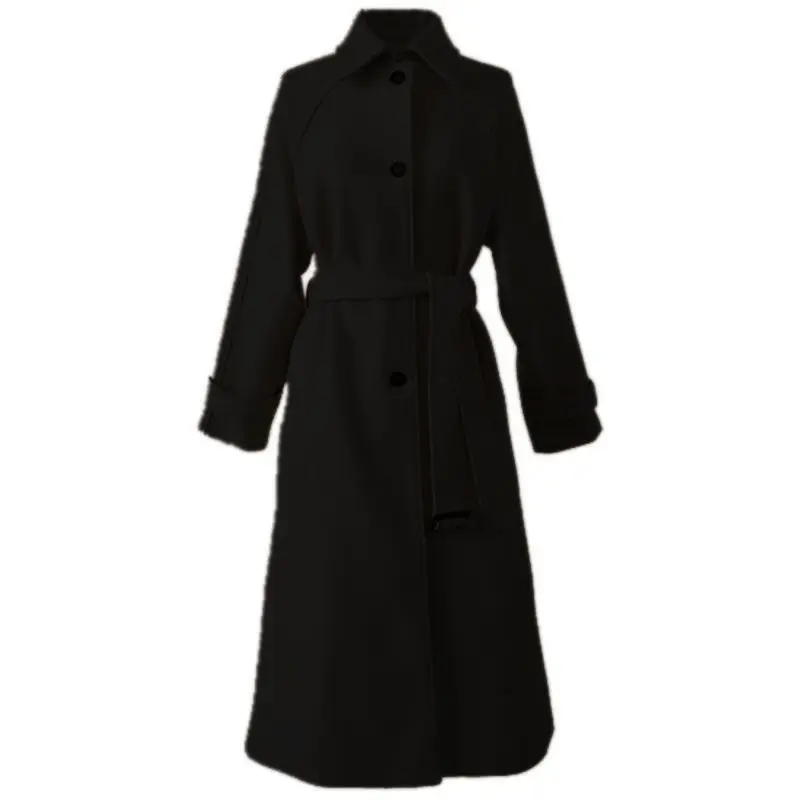 Cotton Padded Thickened 2025 Winter Mid To Long Loose and Slimming Woolen Coat for Women's Autumn Woolen Coat
