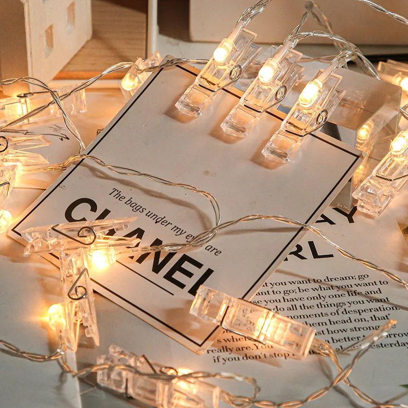 6 m 40 LEDs Lichterkette, Foto-Clip, Feengirlande, Lichterkette, batteriebetrieben, USB-betrieben, für Hochzeit, Geburtstag, Party, Weihnachtsdekoration 02 – Detail 12