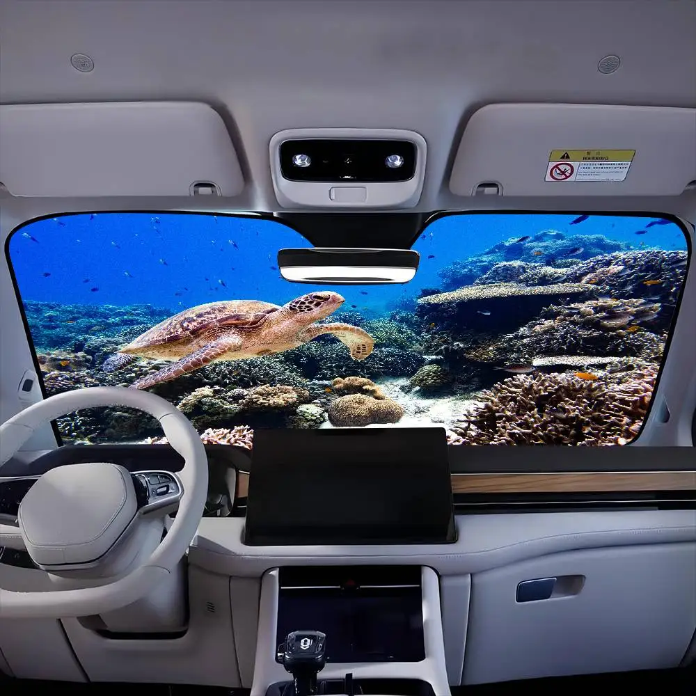

CuteTurtle Car SunShade Windshield Sun Shade Personalized Picture Block UV Rays Visor Protector